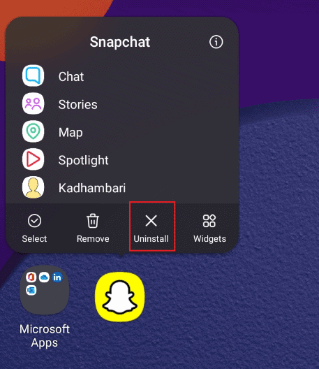 uninstall Snapchat