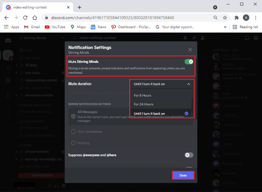 Mute the notifications in the server. Fix Red Dot on Discord Icon in Windows 10