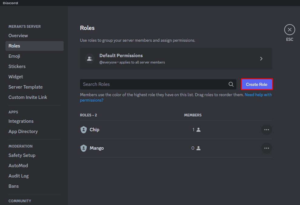 Next select Create Role | How To Add Color Roles in Discord
