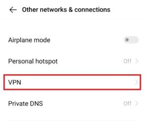 tap on VPN