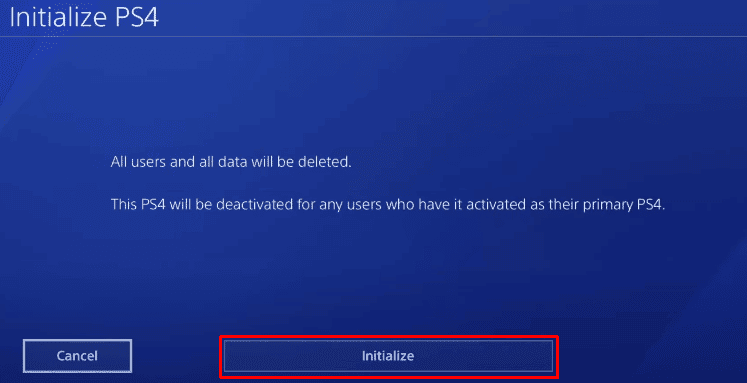 click on Initialize option. Fix PS4 Error Code WS 37431 8