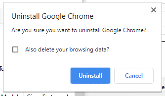 Now, confirm the prompt by clicking on Uninstall. Fix Chrome Blocking Download Issue