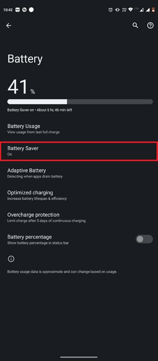 tap on Battery Saver