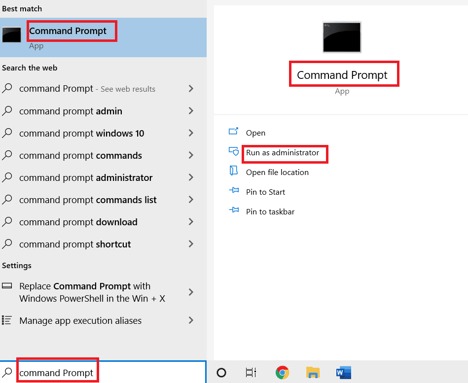 Open Command Prompt as Administrator