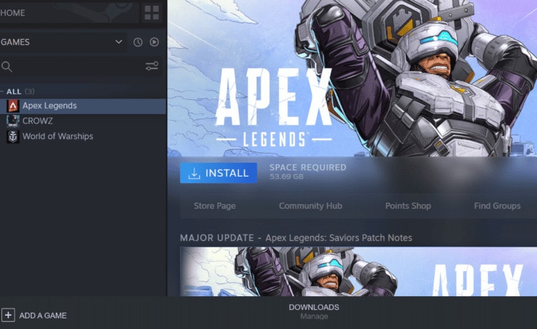 Open Steam now and REINSTALL the Apex Legends game