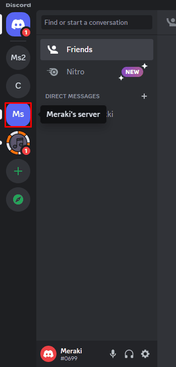   Open the server you want to add roles to and click its name in the top-left corner 