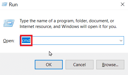 press windows + r and enter cmd