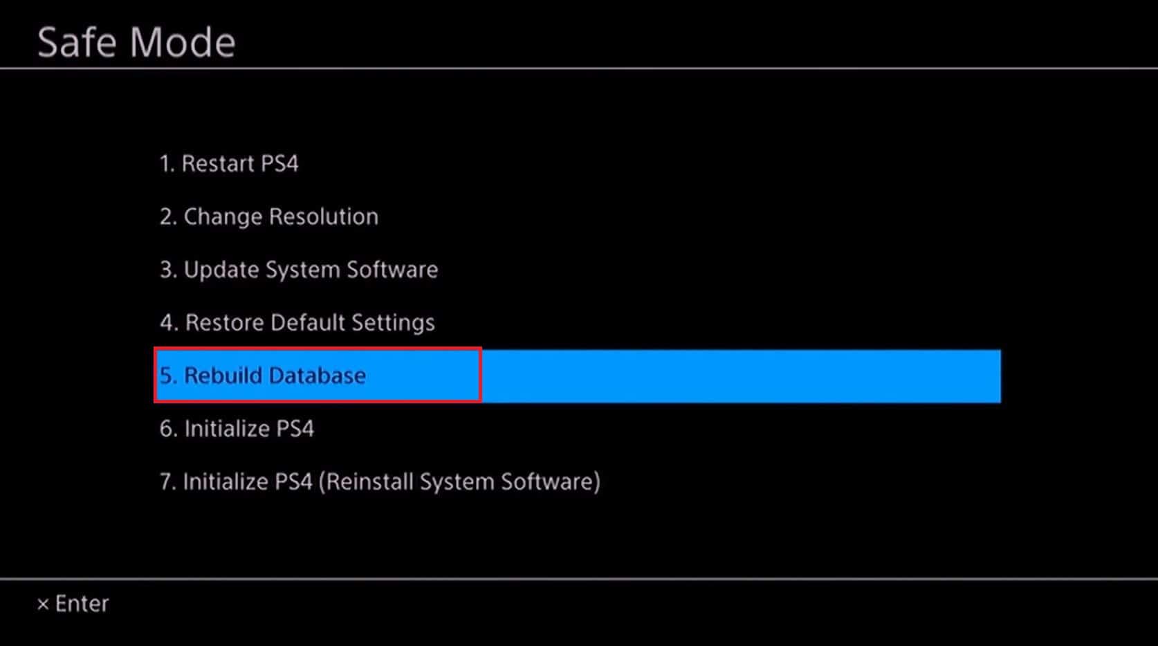 PS4 safe mode rebuild database. Fix Failed to connect to PlayStation network