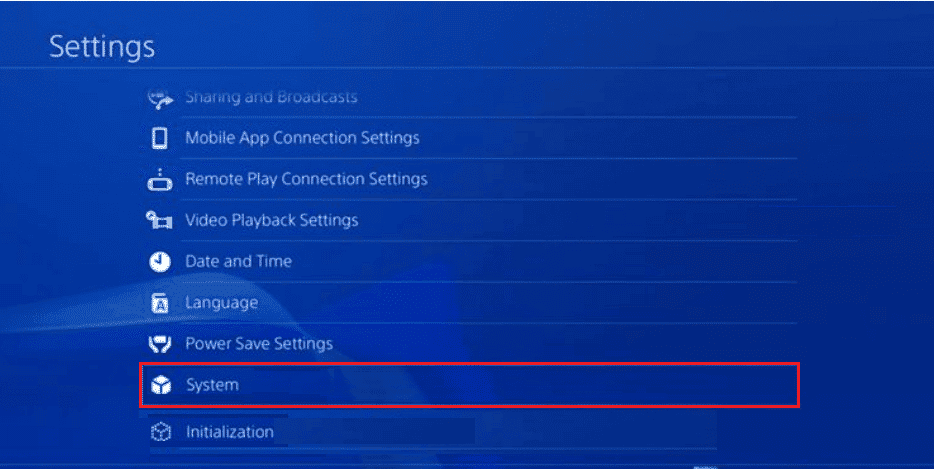 ps4 system settings