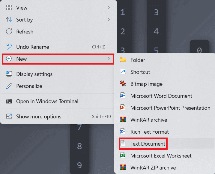 Right click context menu on Desktop