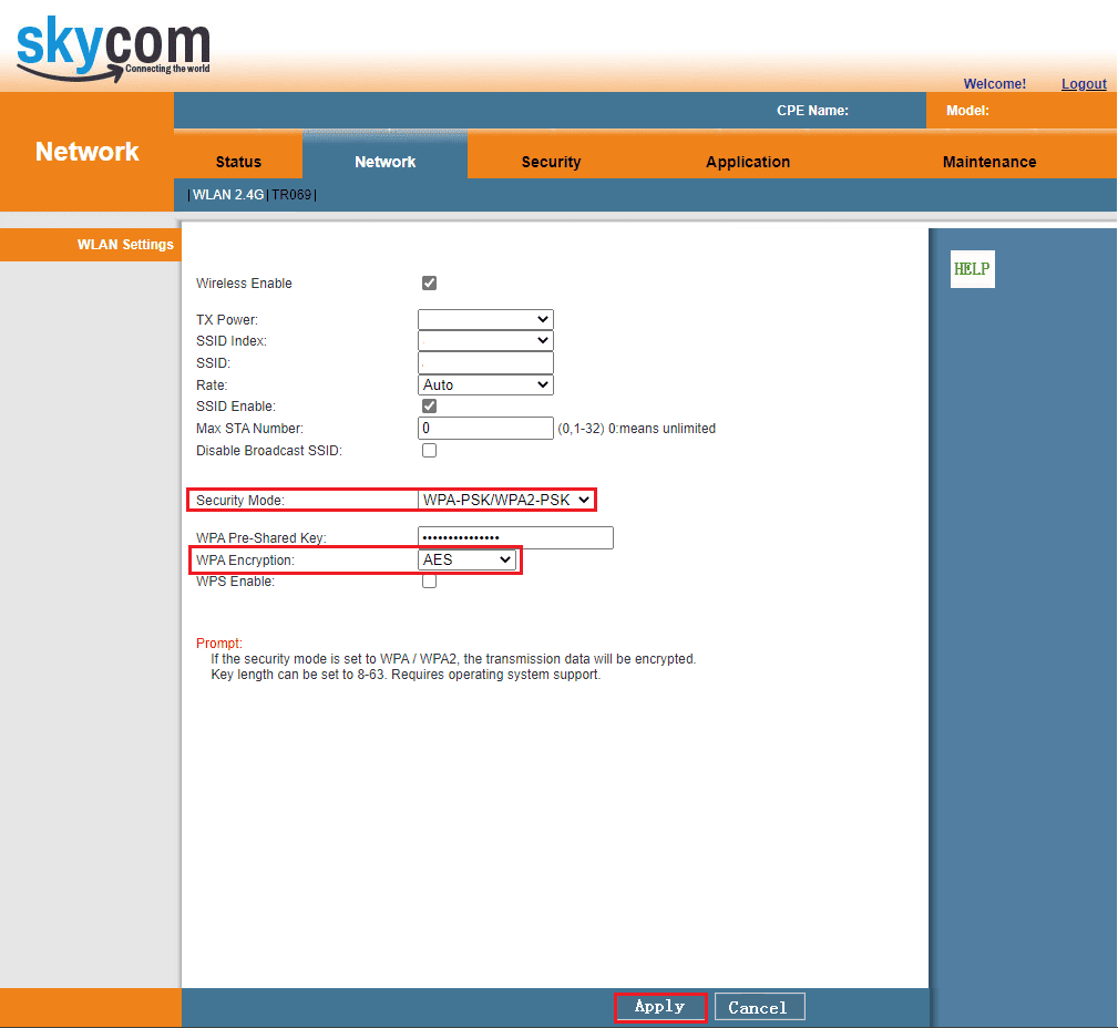 router network setting