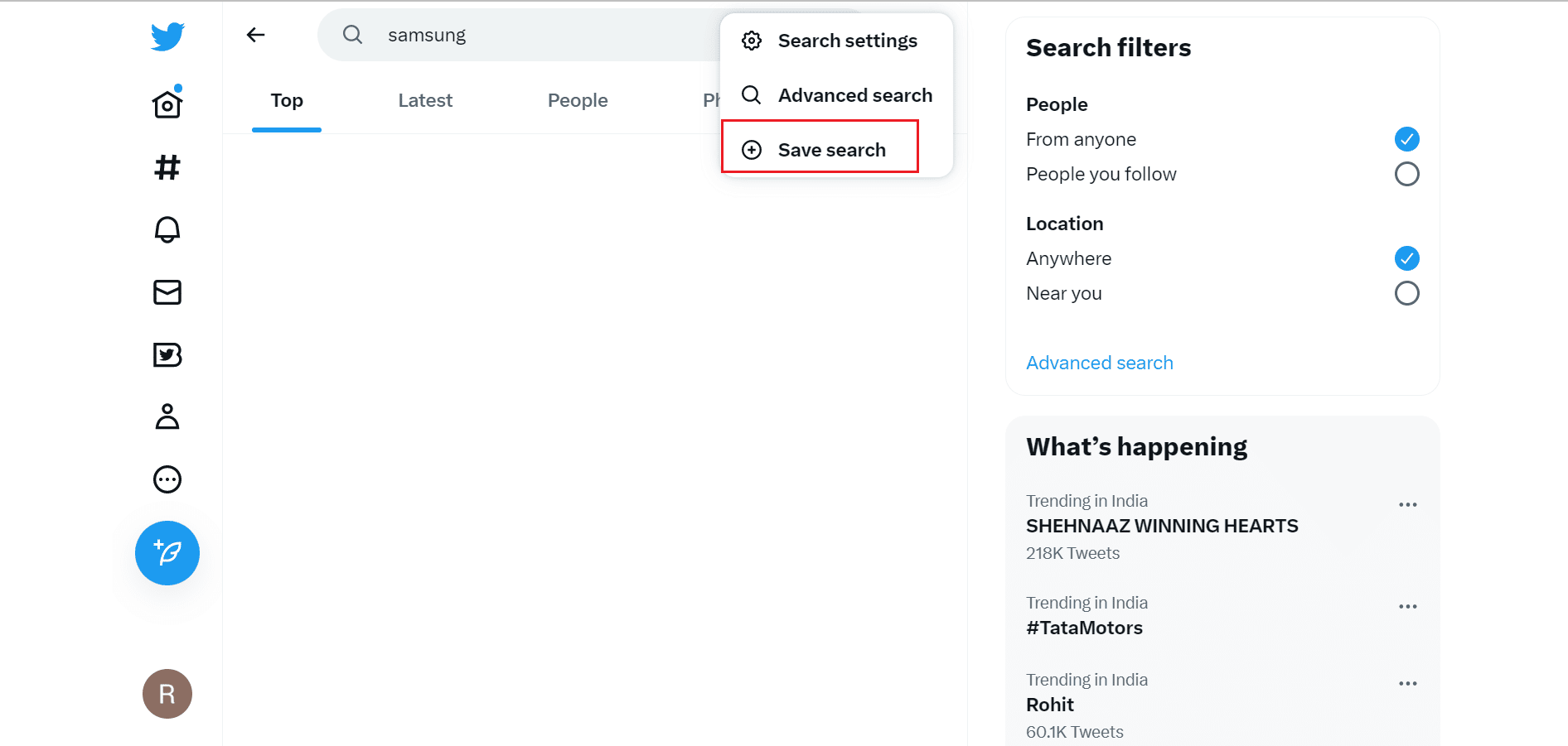 save search