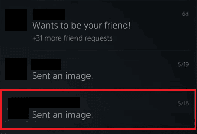 Scroll down and select the message with images you want to delete