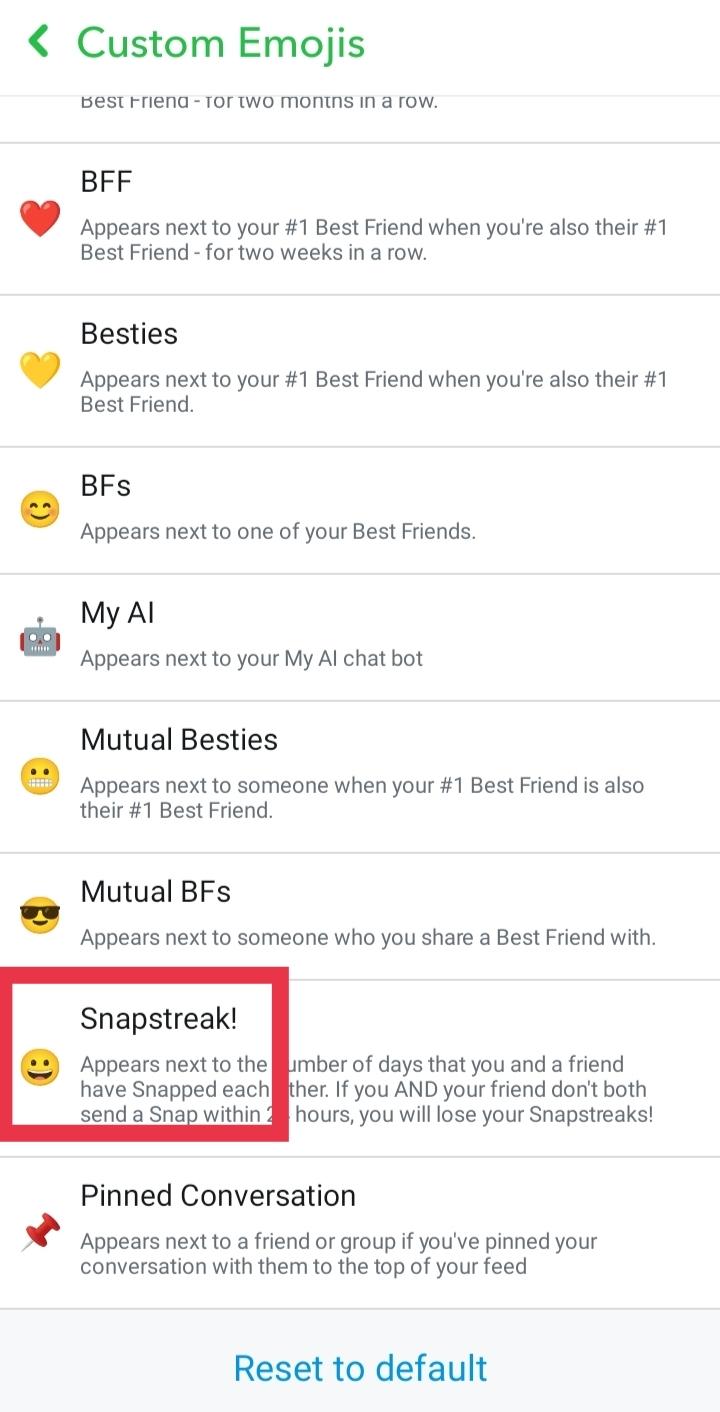 scroll down to tap on Snapstreak