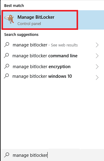 Search for Manage BitLocker in the Windows search Bar. How to Disable BitLocker in Windows 10