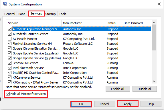 select all the NVIDIA services and click on the Apply and OK buttons. Fix NVIDIA Overlay Not Working on Windows 10