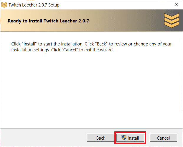 Select Install Fix Twitch Leecher Download Error