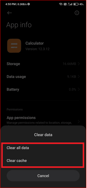 Select the option Clear all data and Clear cache.