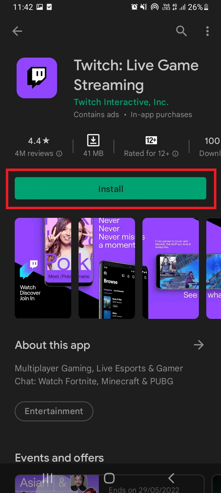 Tap Install to download it. How to Activate Twitch Account