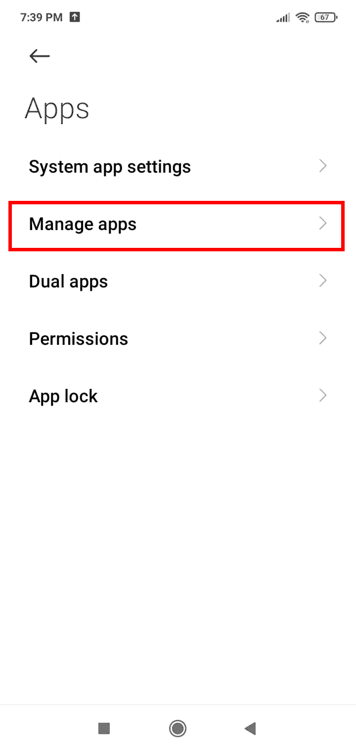 Tap Manage apps.