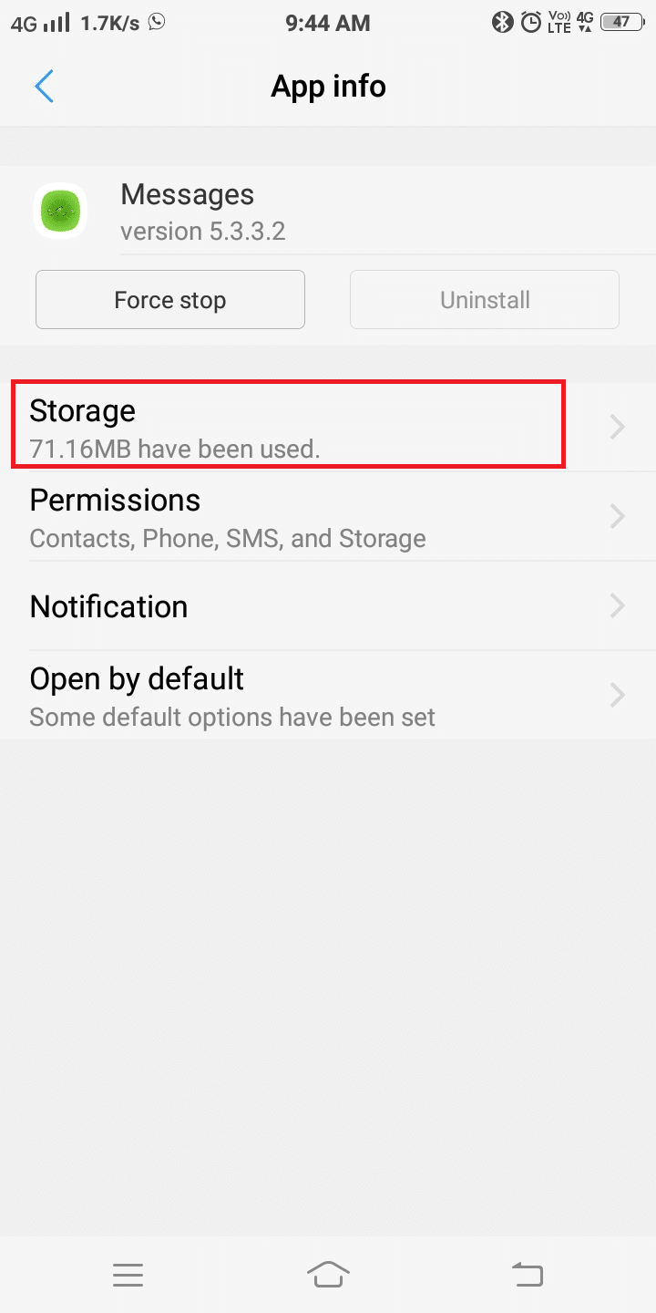 Tap Messages. Here, you will see an option called Storage | Can’t Send Text Message to One Person-Fixed