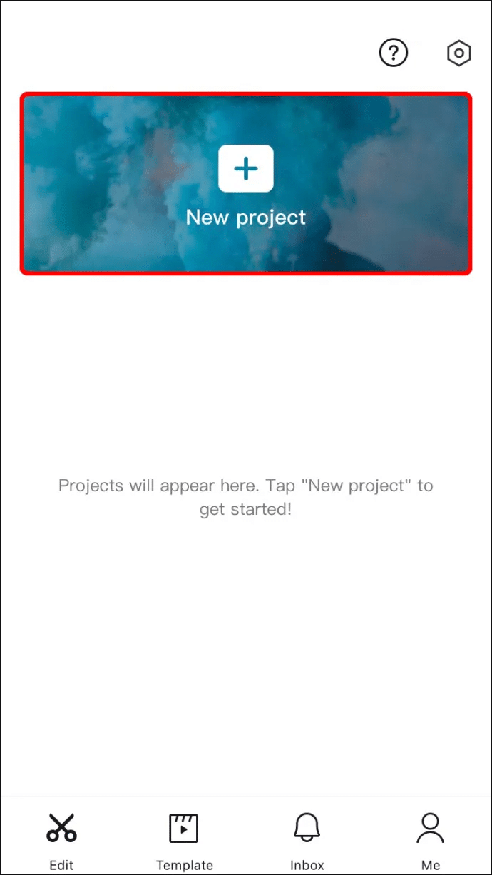 Tap on New project
