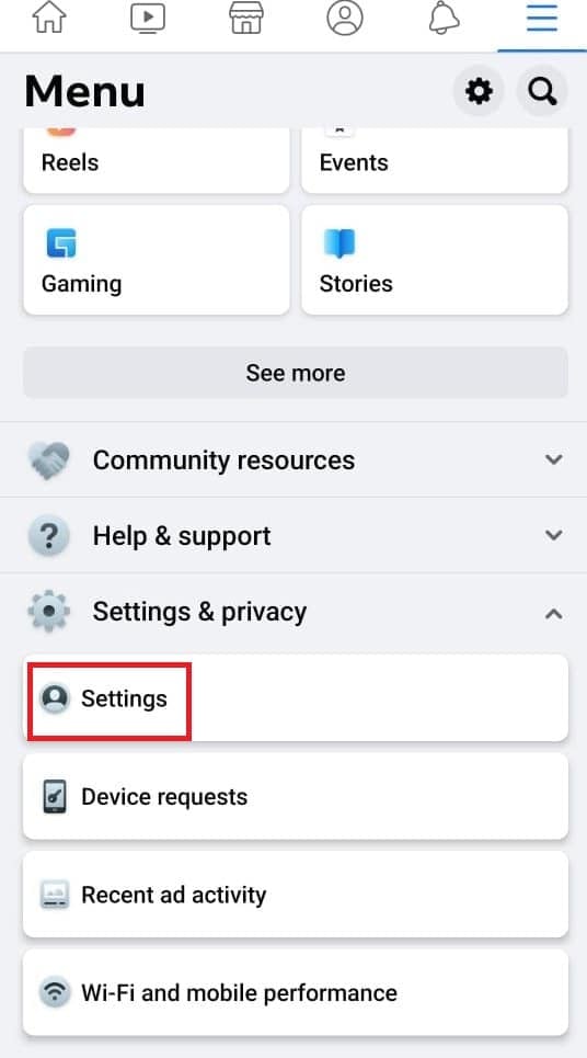 Tap on Settings. What determines people you may know on Facebook