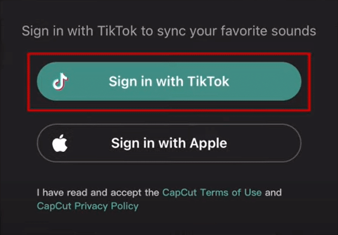 Tap on Sign in with TikTok. How to Edit in CapCut