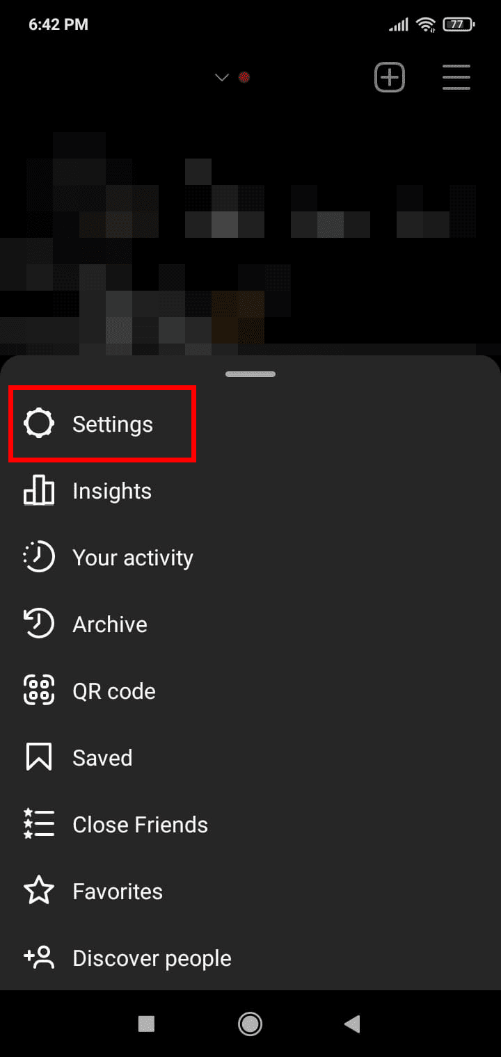 Tap Settings from the list of options that pops up.