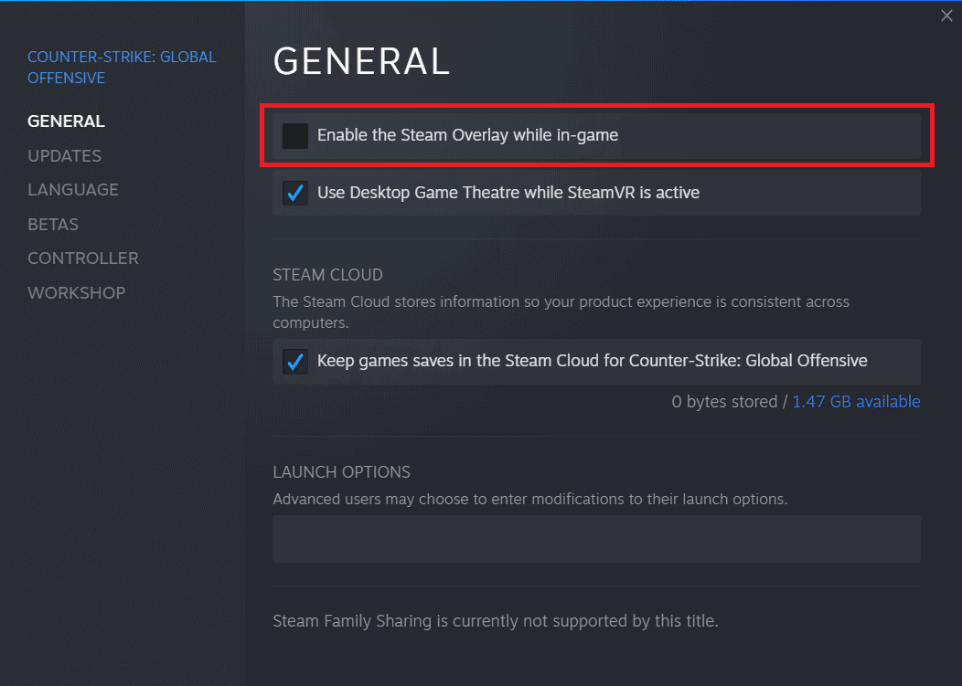 To disable, uncheck the box next to Enable the Steam Overlay while in game in the General tab. 