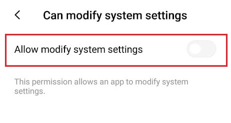 turn on the toggle for the Allow modify system settings option