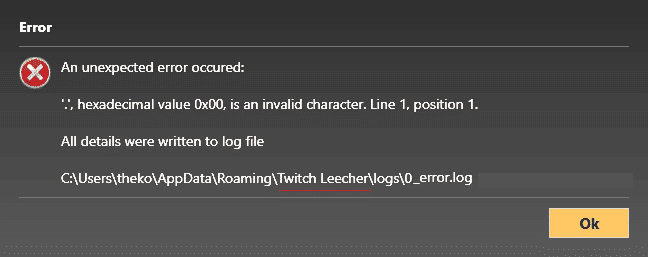 Twitch Leecher Download Update Error Message