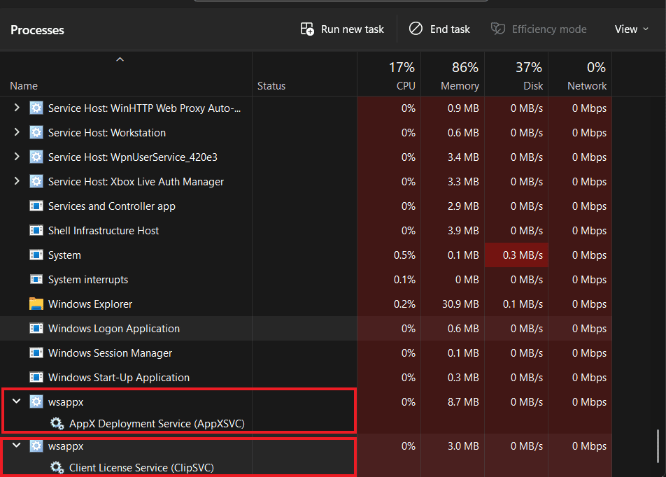 two wsappx in task manager | what is wsappx and how to disable it