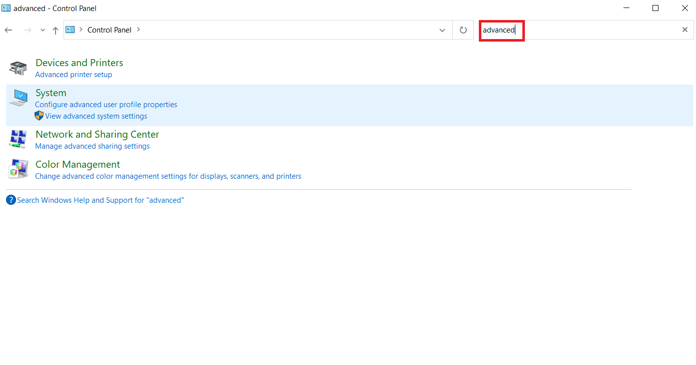 Type advanced in search bar. Fix PUBG Lagging on Windows 10