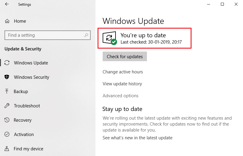 windows update you're up to date message. How to Fix Laptop Camera Not Detected on Windows 10