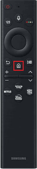 Press the Home button on your Samsung TV remote